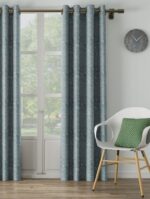 Zendo Textured Door Curtain – Dusty Blue (7 ft) - Image 3