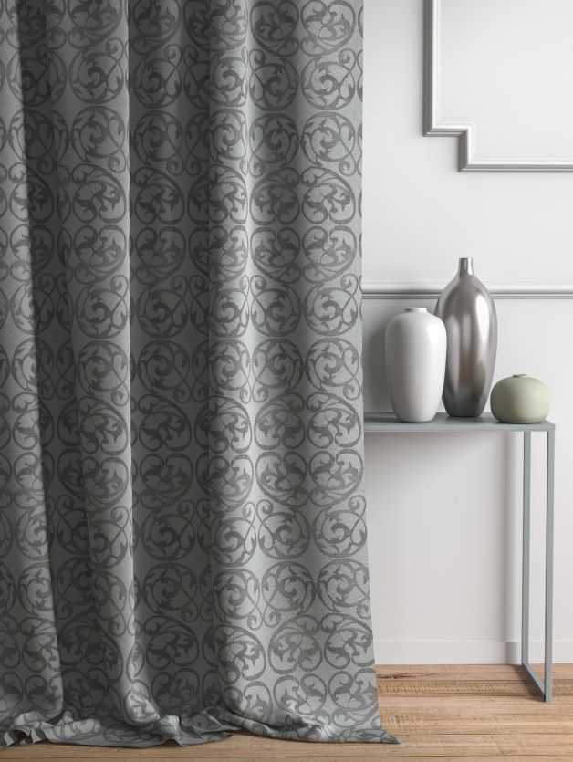 170147_1_PicarioBig Duplin Scroll Door Curtain – Limestone Grey (7 ft) - Image 1