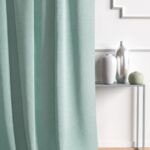Celsie Plain Textured Door Curtain – Turquoise (8.5 ft)