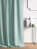 Celsie Plain Textured Door Curtain – Turquoise (8.5 ft)