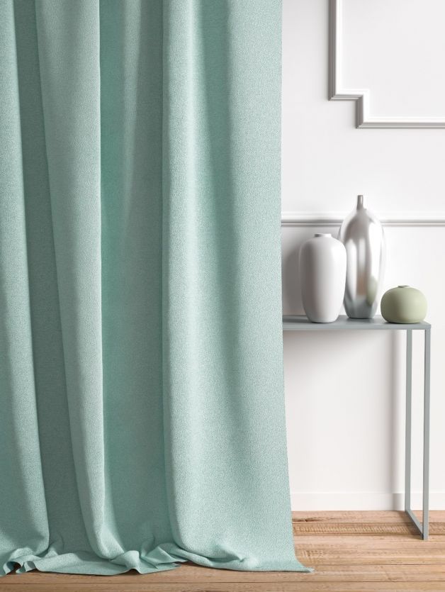 173006_1_PicarioBig Celsie Plain Textured Door Curtain – Turquoise (8.5 ft) - Image 1
