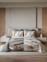 Prism Shadow King Fitted Bedsheet Set – Grey (3 Pcs)