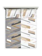 Prism Shadow King Fitted Bedsheet Set – Grey (3 Pcs) - Image 3