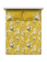 Floral Bliss Double Bedsheet Set – Ceylon Yellow (3 Pcs) - Image 3