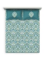 Elegancia Double Bedsheet Set – Teal Blue (3 Pcs) - Image 3