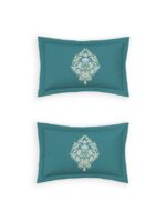 Elegancia Double Bedsheet Set – Teal Blue (3 Pcs) - Image 4